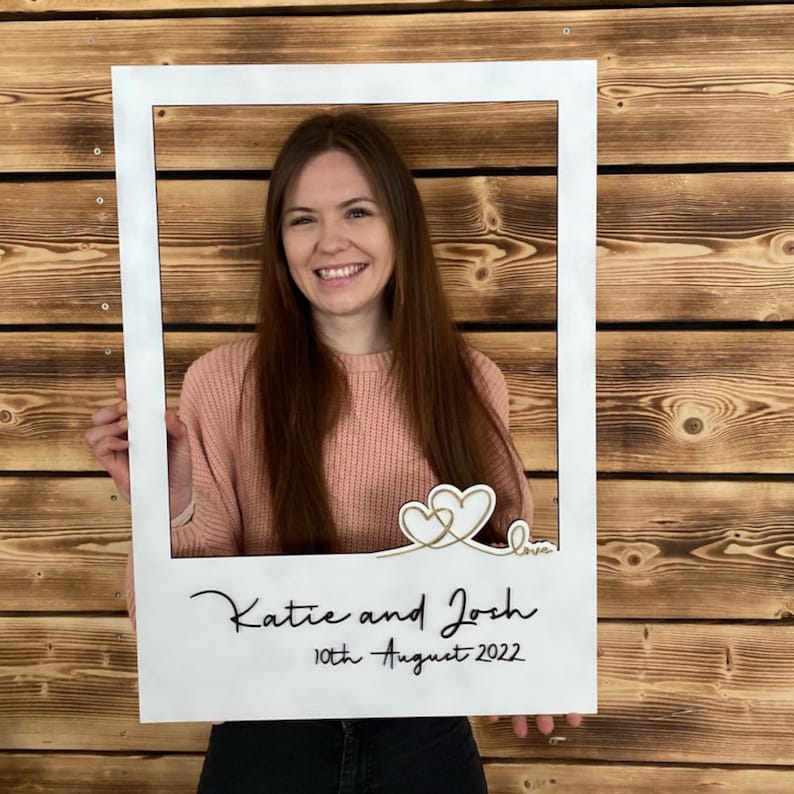 Personalised Wedding Selfie Frame Wooden Photo Booth Frame Etsy UK