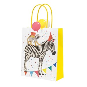 8 Safari Animal Gift Party Bags, Childrens Birthday Party Bags, 1st Birthday Party Favour Bags, Animal Partyware image 3