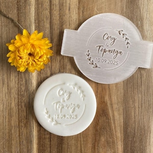 Wedding Name And Date Fondant Embosser, Custom Cookie Biscuit Stamp, Icing Stencil, Cake Decorating, Personalised Cupcake Decoration