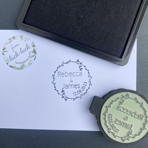 Benutzerdefinierte Hochzeit Stempel Namen und Daten, Hochzeit Briefpapier, Save The Date Tinte Stempel, Hochzeit Gunst Stempel, Umschlag Embosser