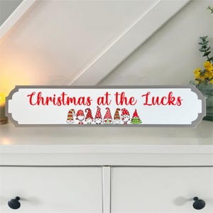 Personalised Grey Gonk Christmas Road Sign – Festive Holiday Decoration for Home, Office & Seasonal Celebrations, Custom Wall Gift