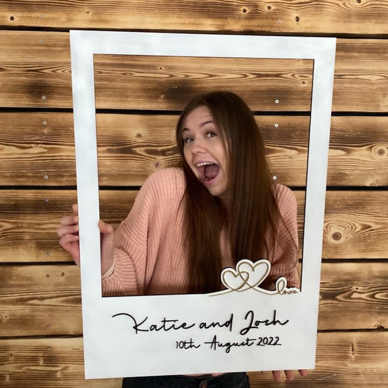 Personalised Wedding Selfie Frame Wooden Photo Booth Frame Etsy UK