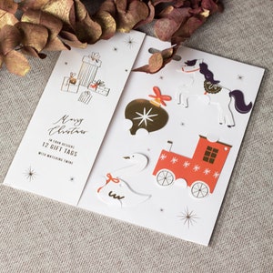 12 Christmas Icon Novelty Gift Tags, Gift Tags Include Baubles Horse Swan Trains, Festive Gift Wrapping Tags, Christmas Novelty Tags