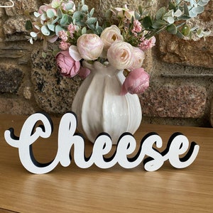 Wooden Cheese Table Sign, Wedding Buffet Cheese Name, Cheese Board Standing Sign, Party Cheese Wood Sign