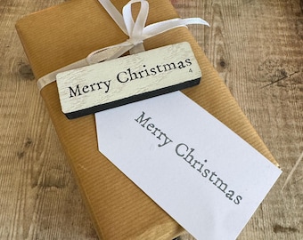 Frohe Weihnachten Tinte Handwerk Stempel, Urlaub Karte & Geschenkanhänger machen, Scrapbooking, DIY festliche Papier Handwerk, große festliche Gruß Stempel