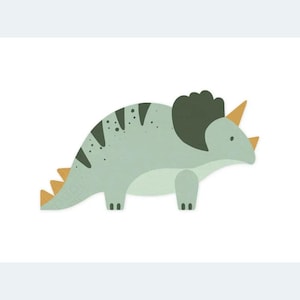 12 tovaglioli a tema dinosauro Triceratopo, stoviglie per feste a tema Giurassico per bambini, articoli per feste a tema dinosauro, tovaglioli per feste di compleanno a tema dinosauro per bambine e bambini