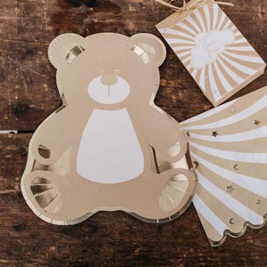 8 piatti di carta a forma di orsetto, piatti da picnic a forma di orsetto, piatti di carta per il battesimo, piatti per feste per bambini, festa del 1° compleanno, piatto per il battesimo