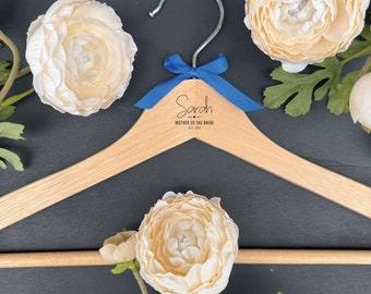 Personalised Engraved Wedding Bridesmaid Dress Hangers Wooden, Keepsake Gift For Bride Bridesmaids Flower Girl, Wedding Day Wood Hangers