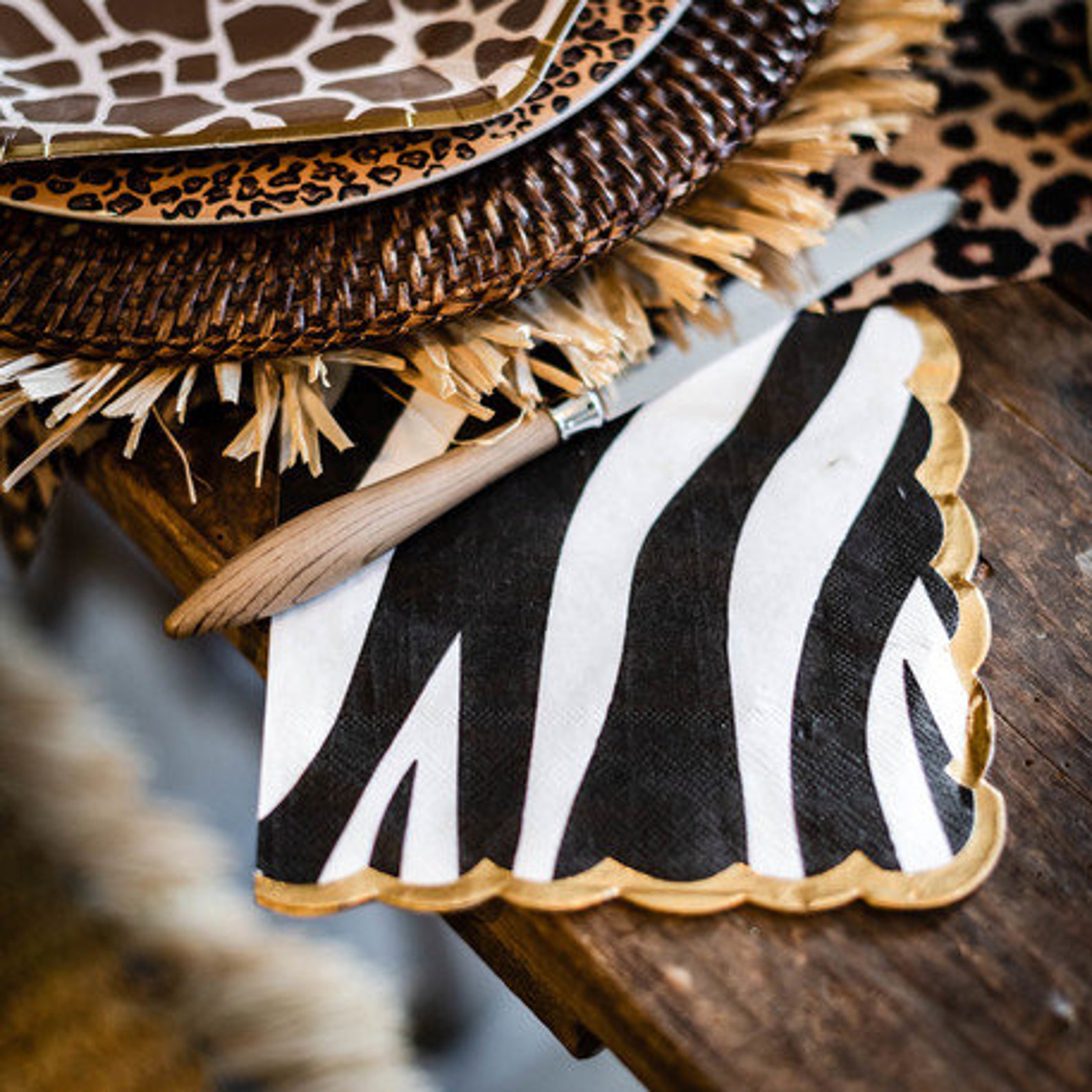 18 Safari Party Paper Napkins Animal Print Party Napkins Etsy