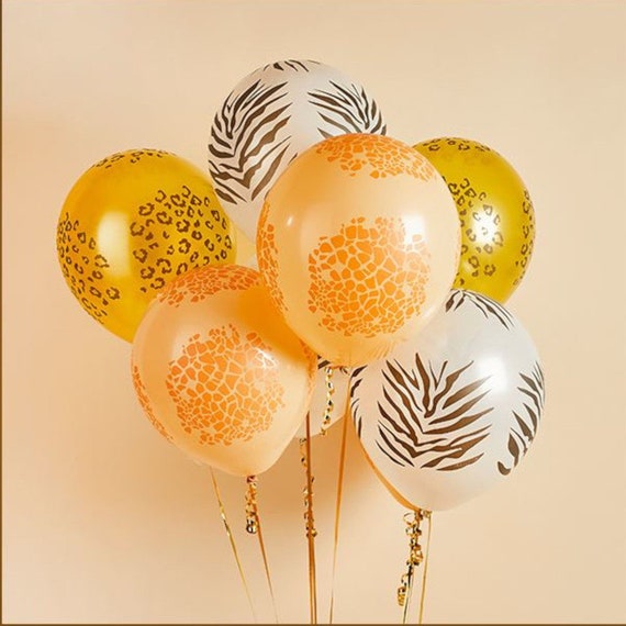 9 palloncini con animali da safari, palloncini con stampa di animali,  palloncini con stampa zebrata, palloncini per feste per bambini,  decorazioni con palloncini -  Italia