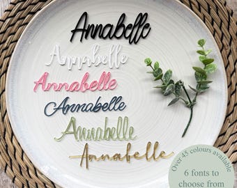 Personalized Acrylic Name Place Cards, Wedding Favors, Laser Cut Names