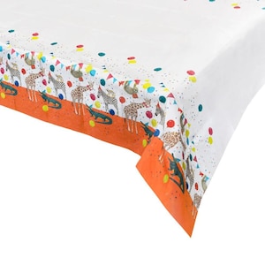 Safari Animal Themed Papiertischdecke, Dschungel-Partydekoration, Safari-Geburtstagszubehör, Tiergeburtstags-Tischdecke 180 cm x 120 cm