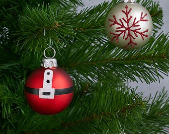 赤と銀のクリスマスオーナメント6個セット - サンタのホリデー