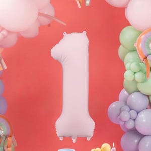 Large Light Pink Foil Number 1 Balloon – Giant Birthday Party Decor, Photo Booth Prop, Celebration Backdrop & Event Decoration