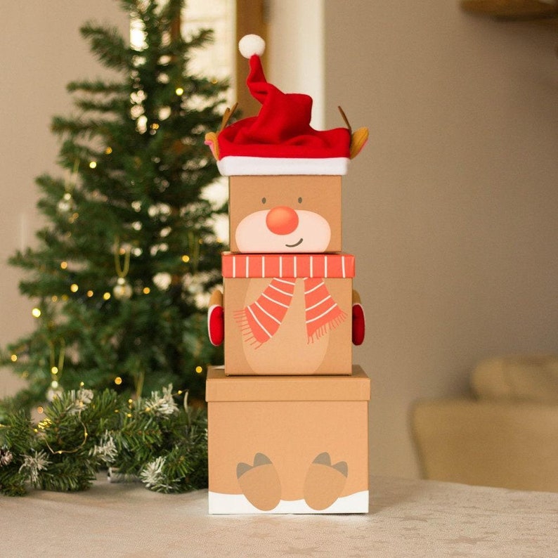 Stackable Christmas Gift Boxes Nested Christmas Eve Box Etsy Canada