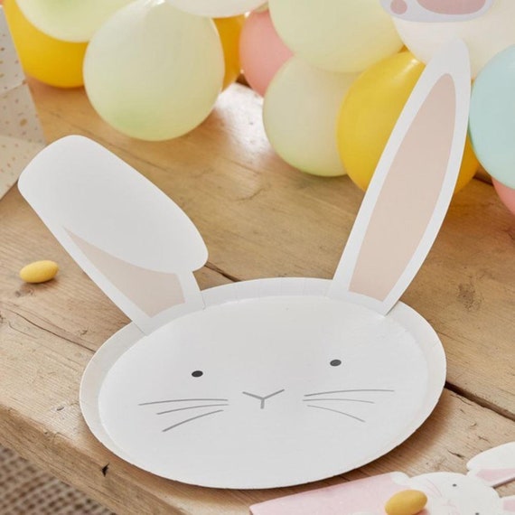 8 Easter Bunny Rabbit Paper Plates Bunny Rabbit Birthday Party Plates Easter Tableware Pastel Easter Birthday Party Plates Etsy