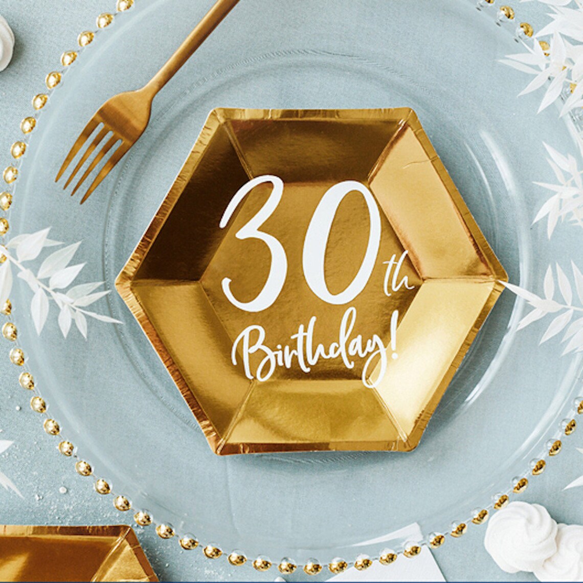 6 Gold 30th Birthday Paper Plates Party Decorations Birthday Etsy