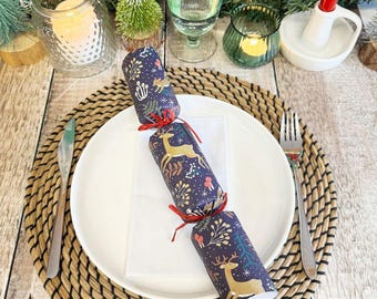 6 Christmas Forest Reindeer Table Crackers, Luxury Eco-friendly Crackers, Christmas Crackers With Game, Festive Table Decoration, Favors
