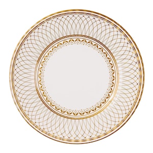 8 Large Gold Porcelain-effect Paper Plates, Gold Party Plates, Elegant Gold Partyware, Disposable Plates, Gold Tableware