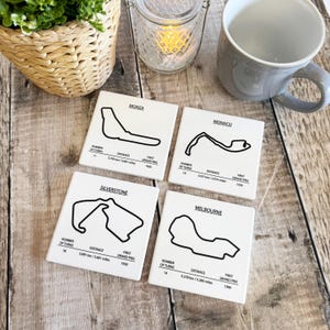 Motorsports Porcelain Race Track Coaster – Gift for Car Enthusiasts, Racing Fans, Drivers, Gearheads & Auto-Inspired Home Decor