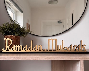 Wooden Ramadan Mubarak Standing Table Sign, Traditional Eid Party Decoration, Ramadan Party Celebrations, Choice Of Colours