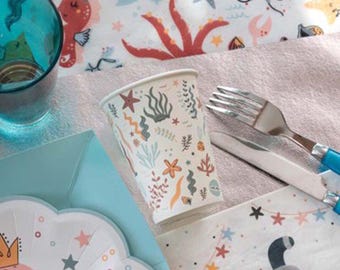 10 Unter dem Meer Papierbecher, Meerjungfrau Geburtstagsparty, Mädchen Jungen Papierbecher