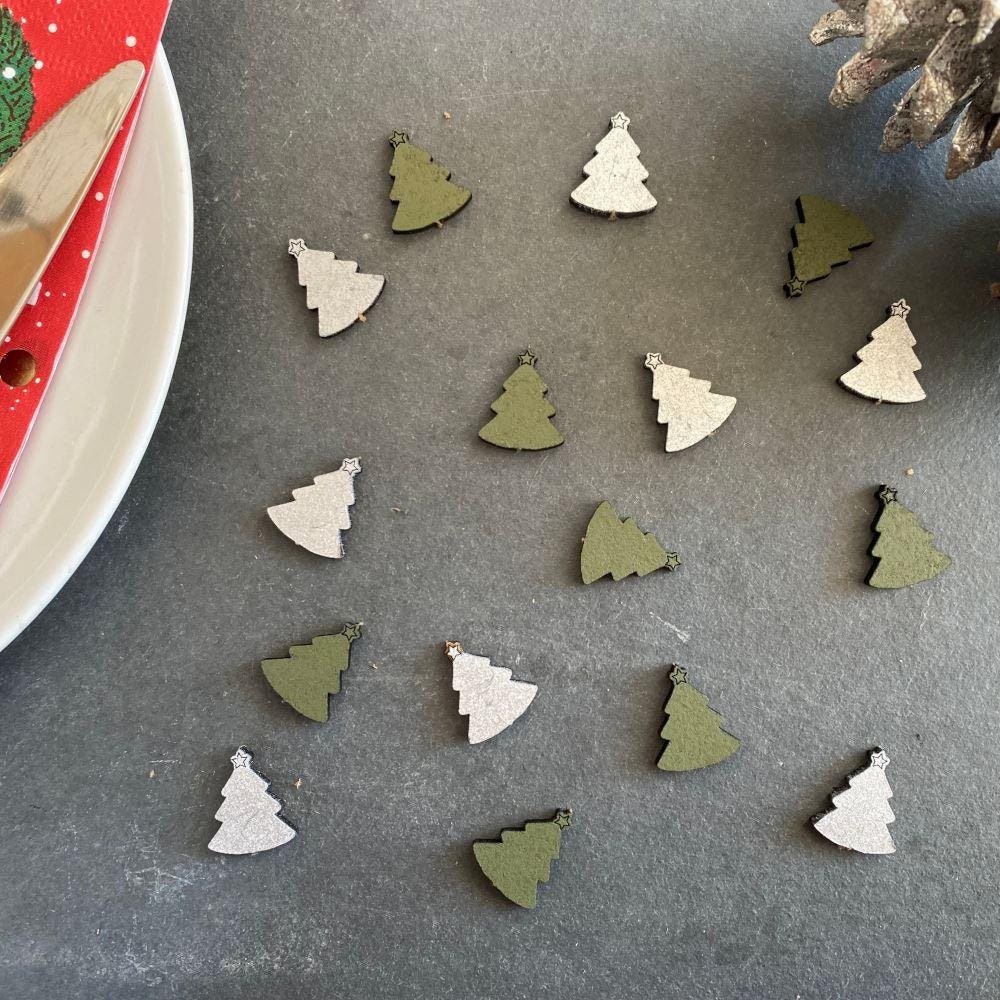 Christmas Tree Table Confetti, Customisable Festive Scatters, Christmas Tree Table Decorations, Variety Of Colours, Laser Cut