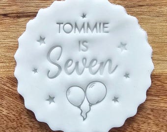 Personalised Happy Birthday Embosser, Custom Name & Age Fondant Stamp, Icing Embosser, Cookie Decorating Tool, Cake Baking Gift