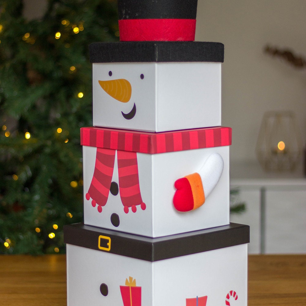 Stackable Christmas Gift Boxes Nested Christmas Eve Box - Etsy UK