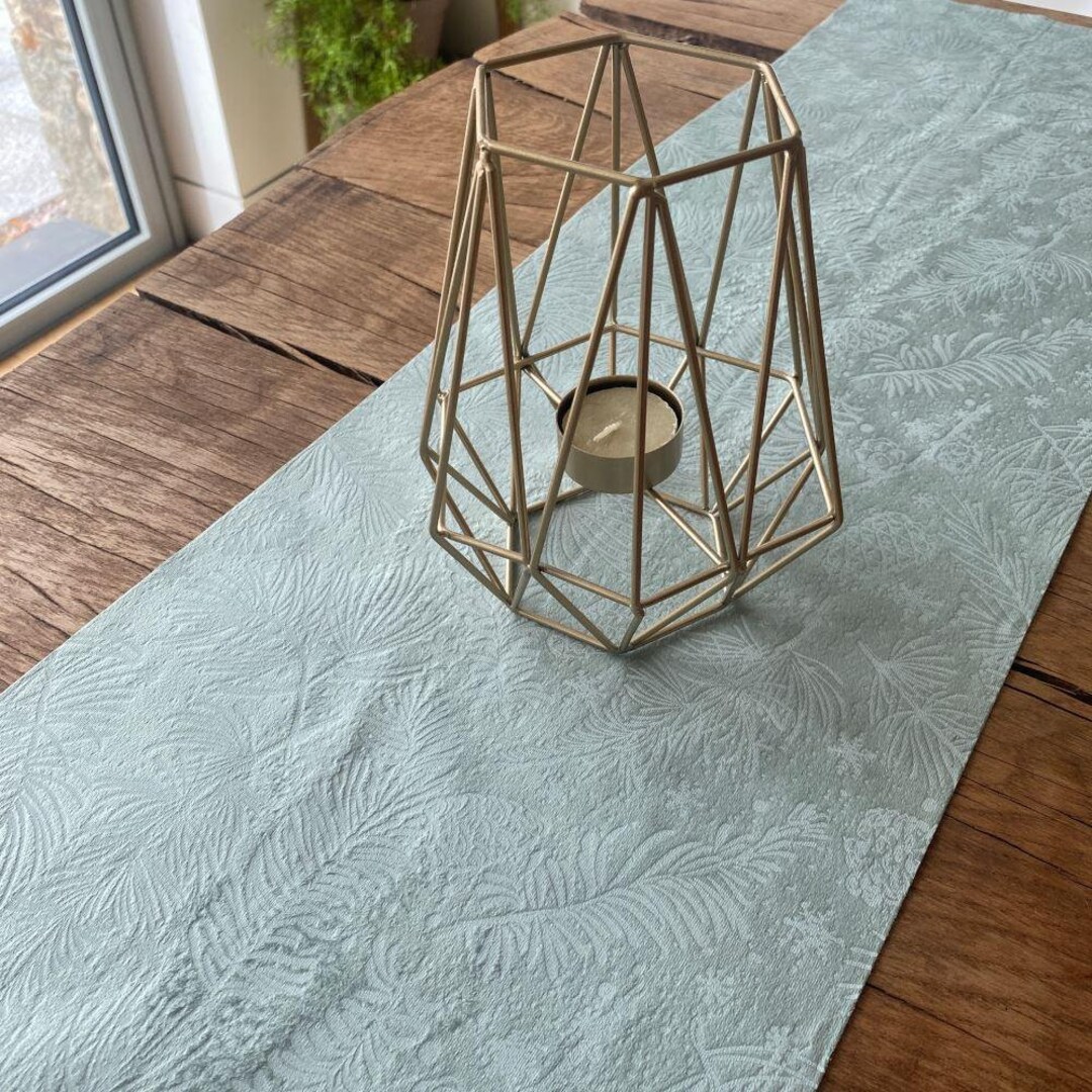 Sage Green Christmas Table Runner Woodland Theme Luxury Etsy