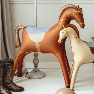 Large Standing Horse Foil Balloon, Kids Party Decor, Birthday Celebration Balloon, Equestrian Theme, Children&#39;s Party Balloon