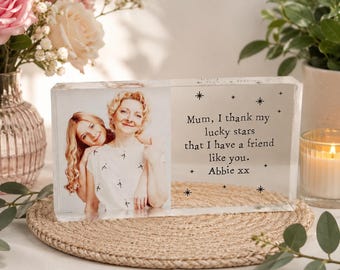 Personalised Photo Acrylic Block, Custom Photo Mum Daughter Print,  Family Gift, Mothers Day Gift, Plaque With Photo, Custom Gift