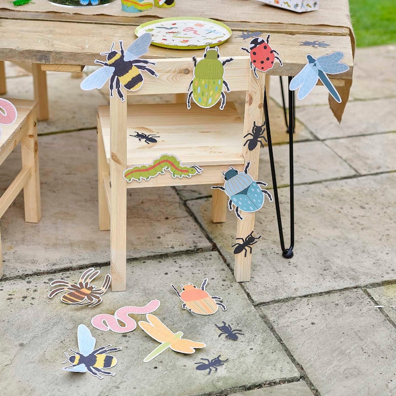 Childrens Birthday Bug Insect Partyware, Bug Paper Cups Plates Napkins & Decorations, Kids Party Decorations, Insect Birthday Party Balloons Wall Decorations