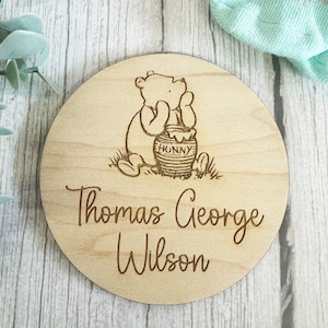 Personalisierte Baby Name Ankündigung Zeichen, Social Media New Baby Ankunft Disc, Geburtsankündigung Plaque, Neugeborenen Ankündigung Foto Prop