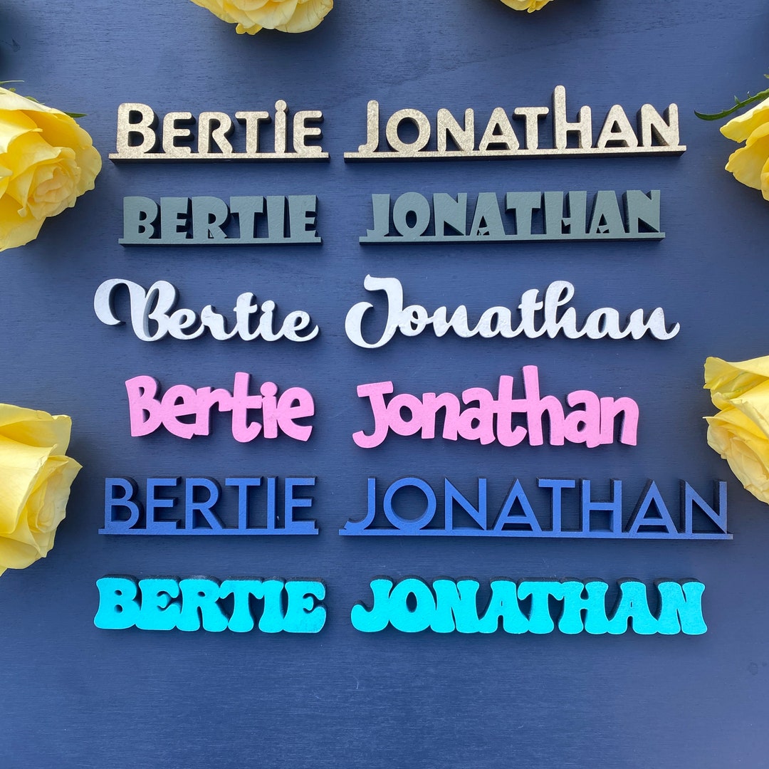 Personalised Wooden Standing Place Names Customisable Colour Wedding 