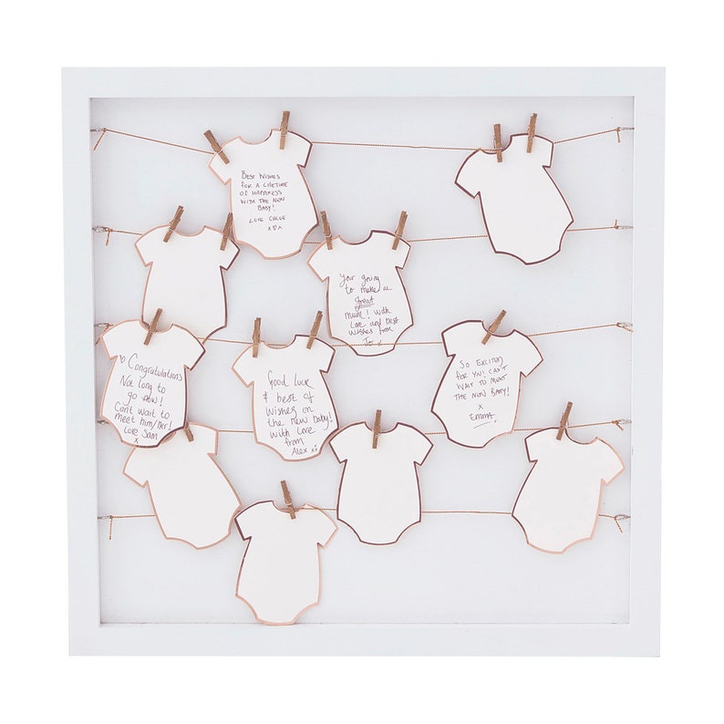 Rose Gold Twinkle Twinkle Baby Shower Alternative Frame Guest Book