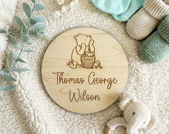 Personalisierte Baby Name Ankündigung Zeichen, Social Media New Baby Ankunft Disc, Geburtsankündigung Plaque, Neugeborenen Ankündigung Foto Prop