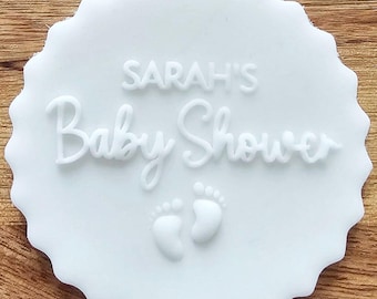 Personalised Baby Shower Debosser with Name, Cupcake Icing Stamp, Cookie Stamp, Pregnancy Debosser, Cupcake Decor Supplies