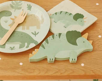 12 Triceratops Dinosaur Napkins, Childrens Jurassic Party Tableware, Dinosaur Partyware, Girls Boys Dinosaur Birthday Party Napkins