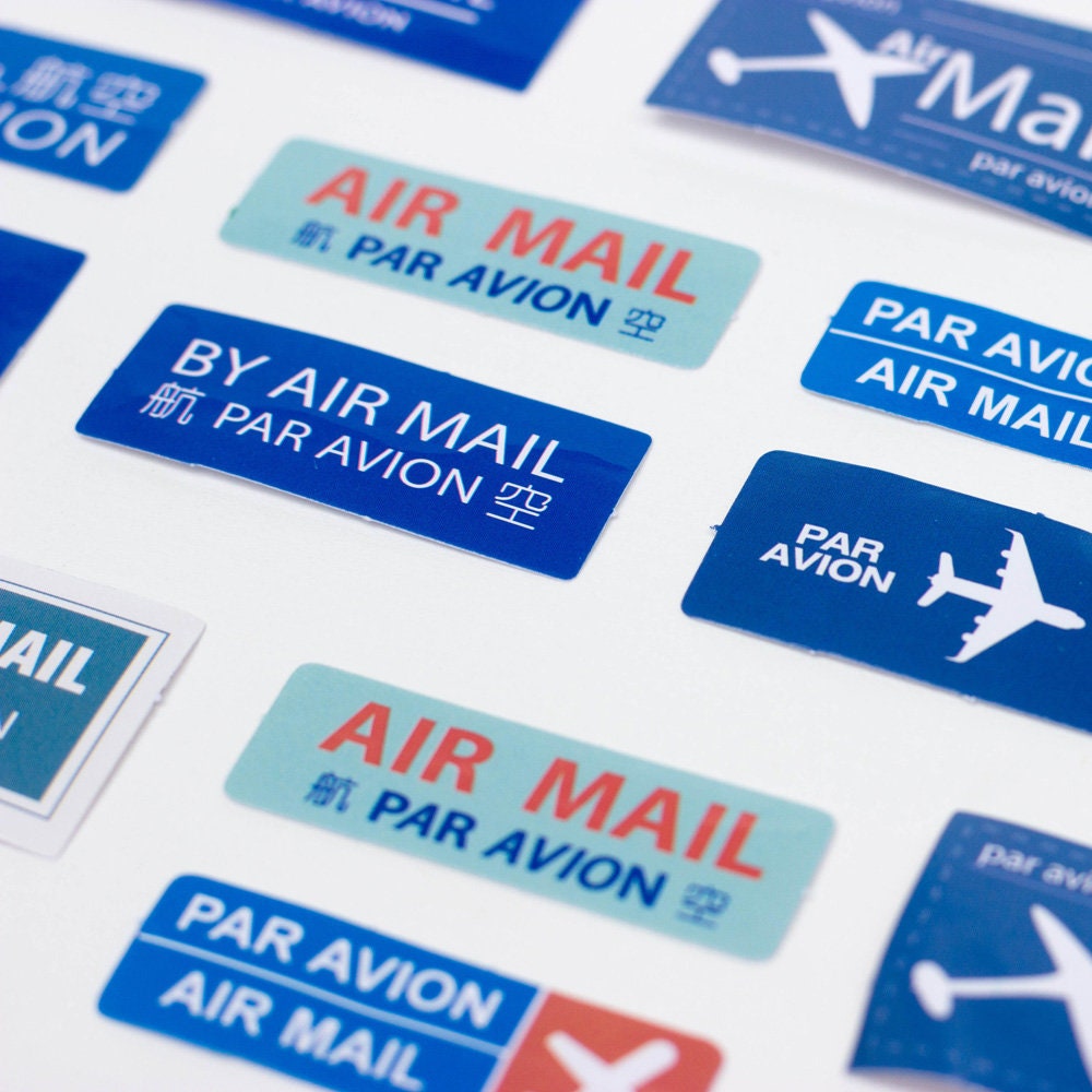 45 Par Avion Vintage Stickers Airmail Crafts Scrapbooking | Etsy