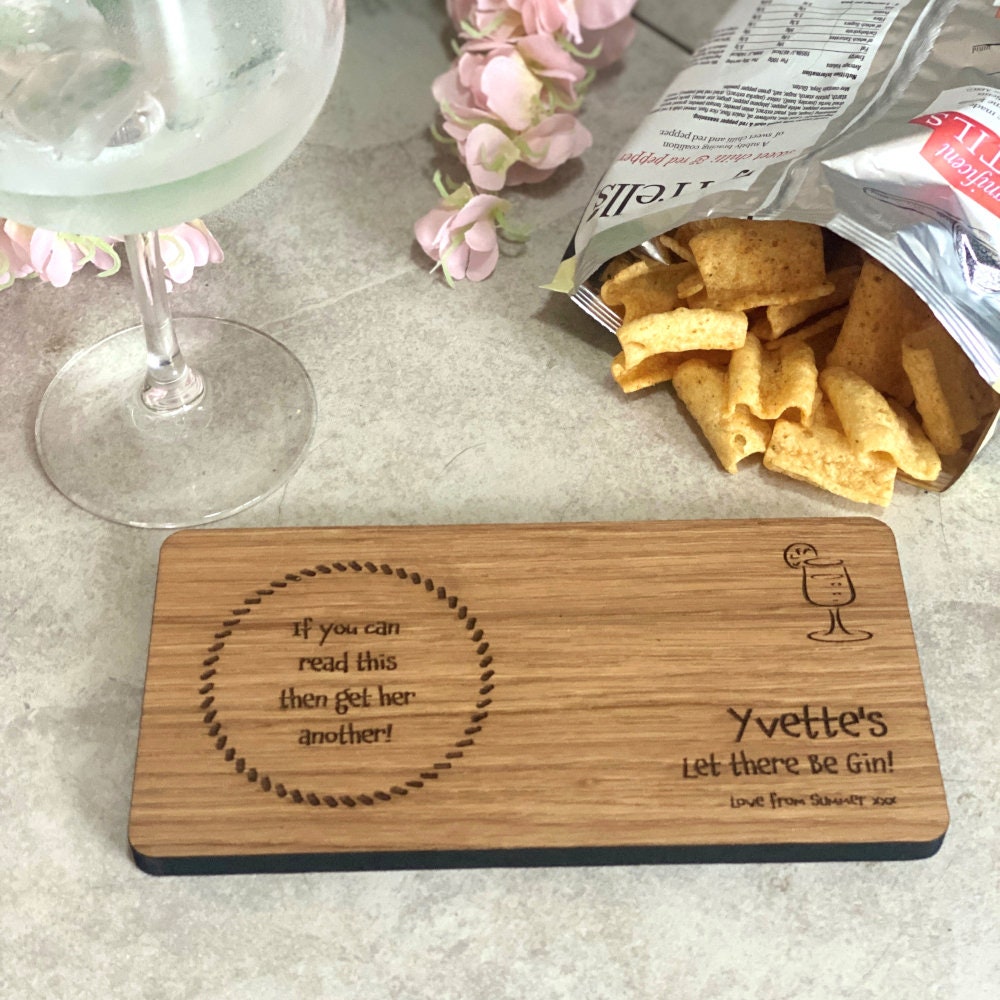 Personalised Wooden Tea and Biscuit Coaster Tray Gift Coffee Etsy UK