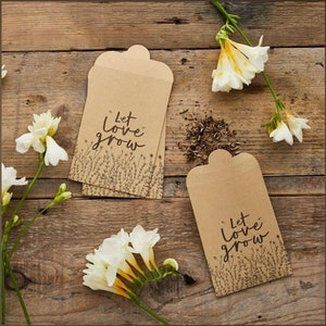 20 sacchetti di semi Kraft 'Let Love Grow', sacchetti di bomboniere, sacchetti di semi di favore, sacchetti di semi di favore, sacchetti di festa di fidanzamento