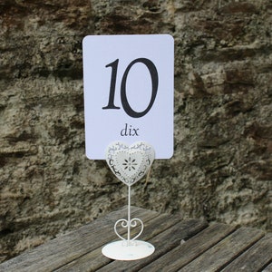 Französische weiße Tischnummern, Französische Party, Hochzeit Tischdekorationen, Zeltkarten Tischnummern