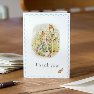 6 Peter Rabbit Dankeskarten mit Umschlag, Dankeskarten zum 1