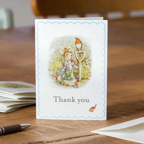 6 Peter Rabbit Thank You Card With Envelope, 1st Birthday Thank You Cards, Christening Baptism Cards, Easter Cards, Peter Rabbit Party