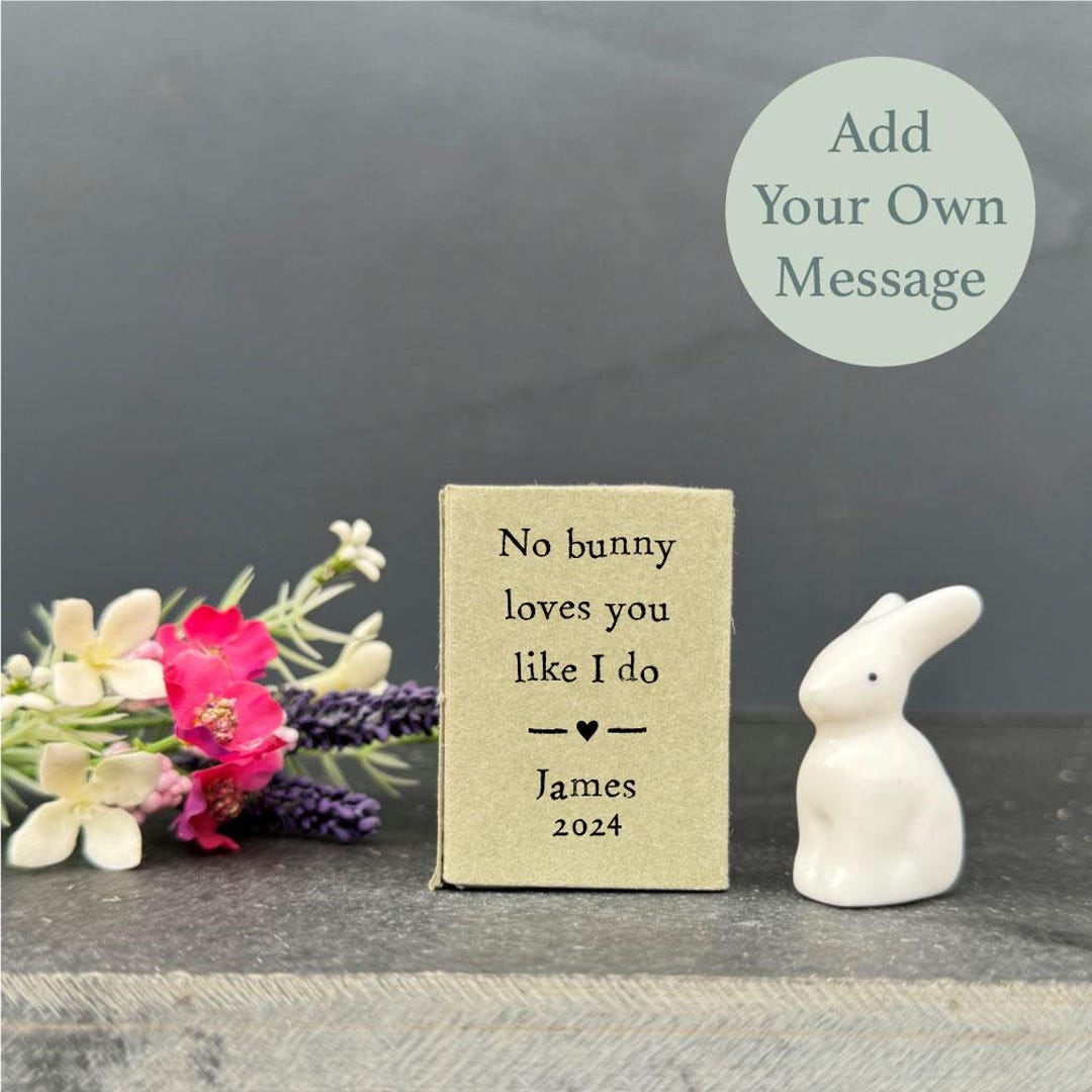 Personalised Porcelain Matchbox Bunny Rabbit, Friendship Boxed Gift ...