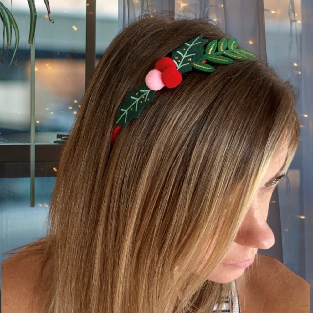 Christmas Mistletoe Head Band, Girls Festive Tiara, Christmas Party Headband, Secret Santa Gift, Office Party Dress Up Gift