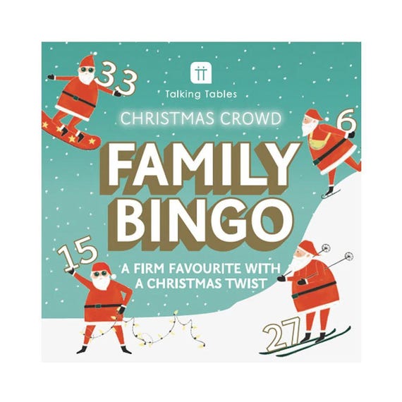 Henbrandt Bingo Di Natale Per 6 Giocatori – 22 Cartelle Illustrate, Borsa Rossa Inclusa, Divertente Per Famiglie E Bambini Dai 6 Anni