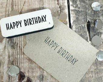 Sello de tinta de madera con texto "Feliz cumpleaños", sello de goma para manualidades de cumpleaños para tarjetas, envoltura de regalos, proyectos de bricolaje, manualidades para álbumes de recortes