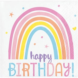 Happy Birthday Rainbow Birthday Range, Rainbow Party, Girls Pastel ...